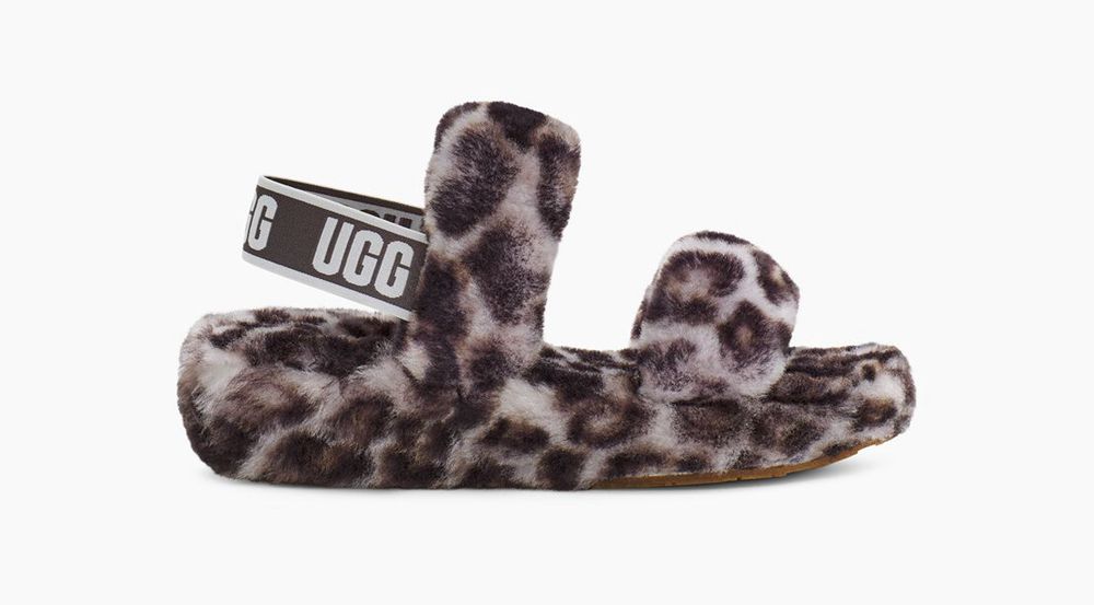 Ugg Oh Yeah Her Print - Womens Slippers - Leopard - NZ (8164MBDPZ)